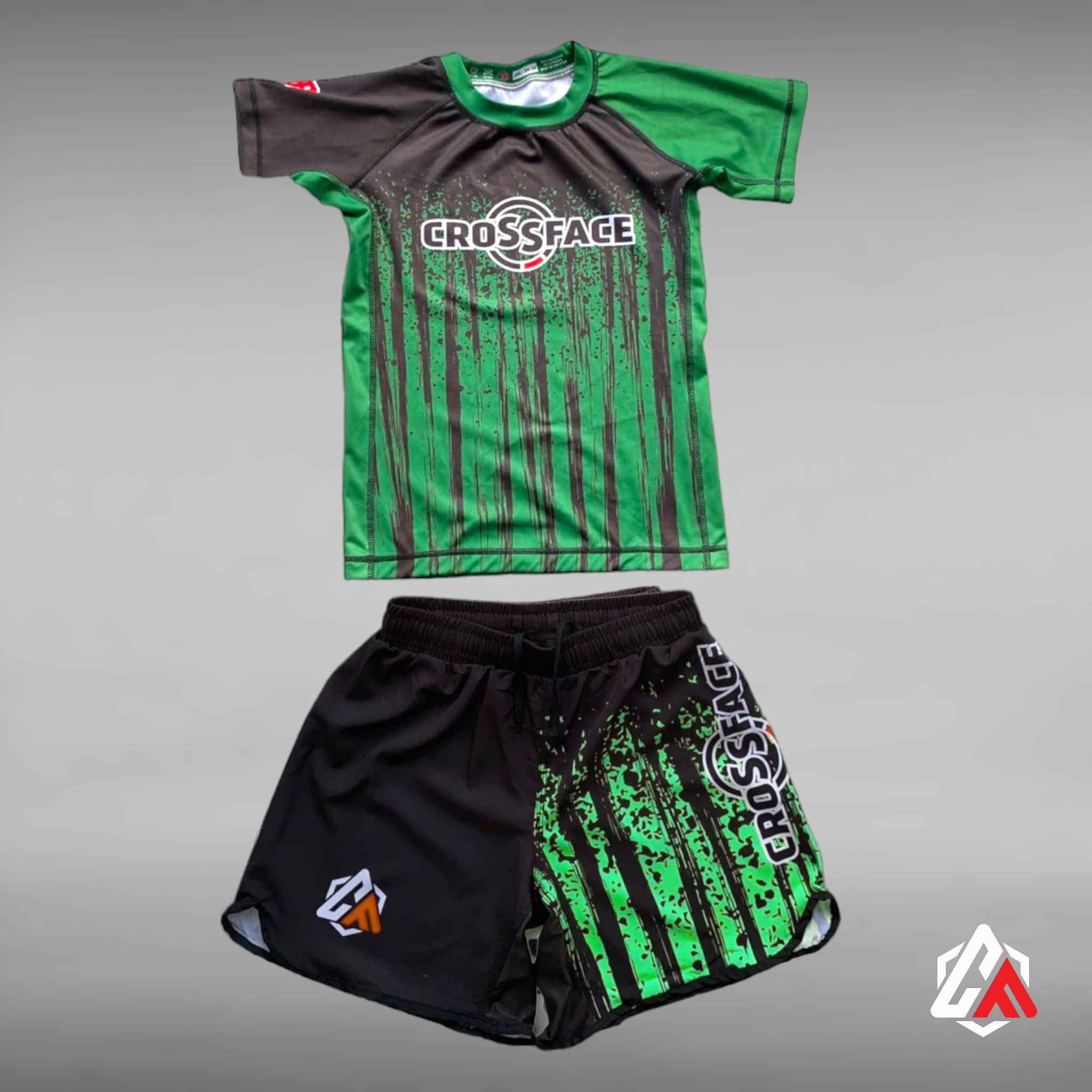 IBJJF Ranked NoGi Jiu Jitsu Rashguard Set - GREEN/BLACK